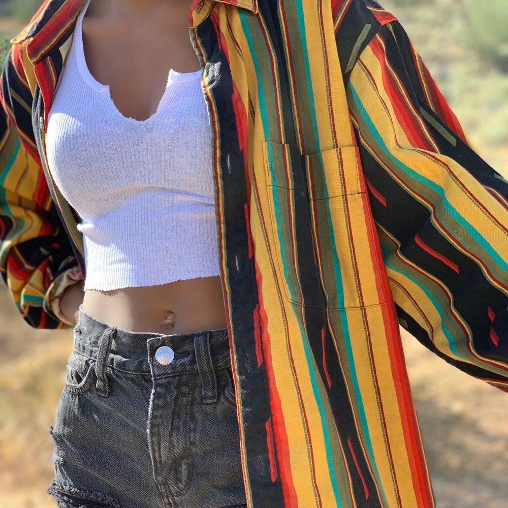 striped button up